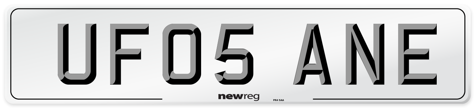 UF05 ANE Number Plate from New Reg